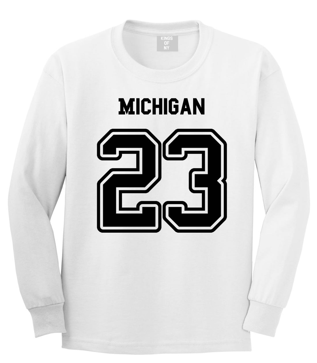 Sport Style Michigan 23 Team State Jersey Long Sleeve T-Shirt By Kings Of NY