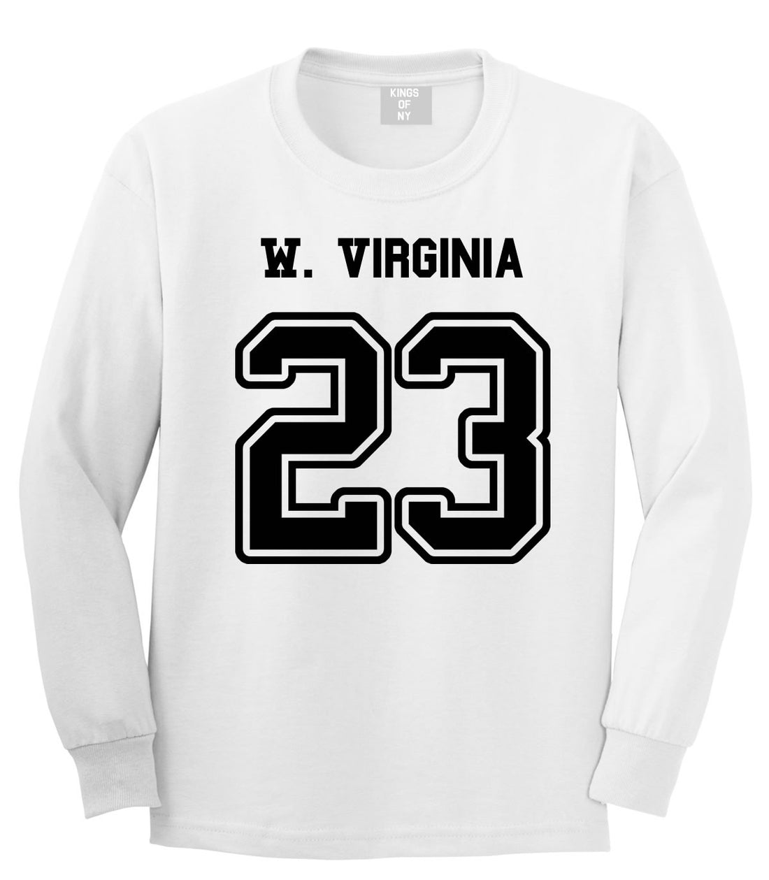 Sport Style West Virginia 23 Team State Jersey Long Sleeve T-Shirt By Kings Of NY