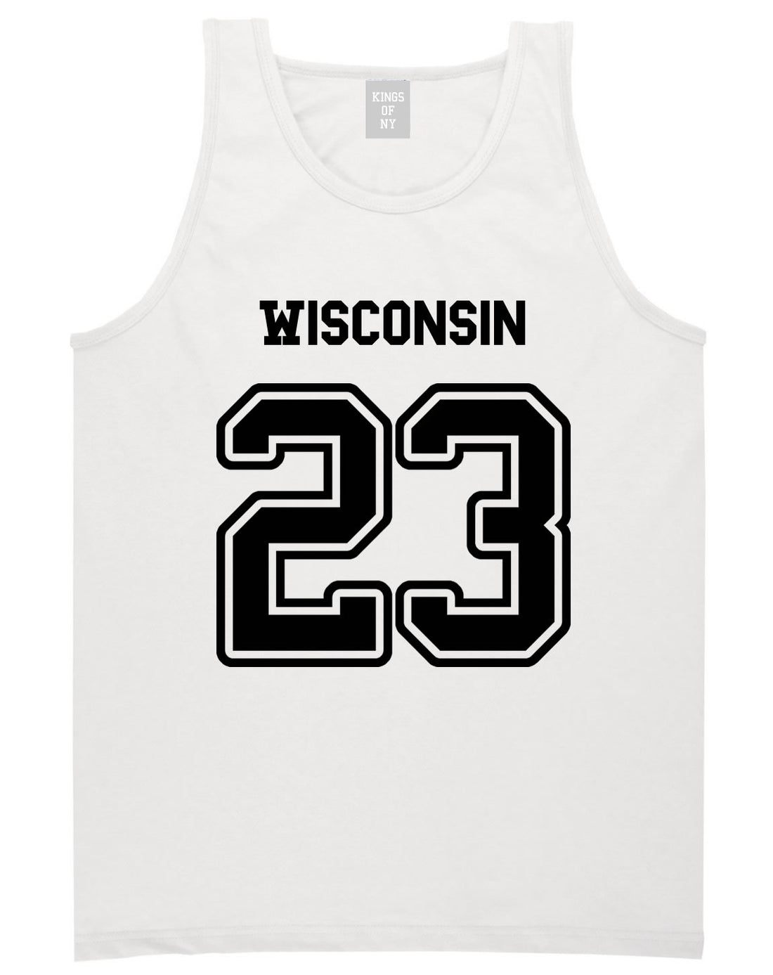 Sport Style Wisconsin 23 Team State Jersey Mens Tank Top By Kings Of NY