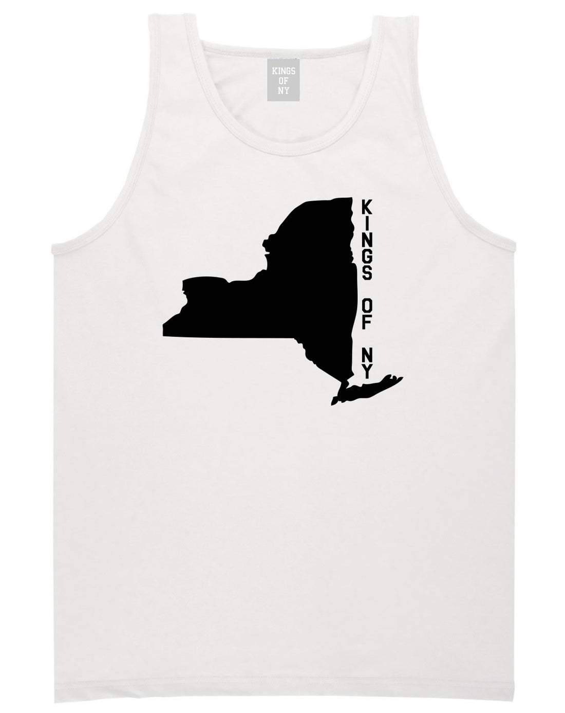 New York State Shape Tank Top in White By Kings Of NY