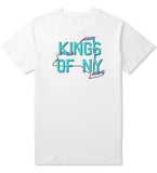 New York State Outline Boys Kids T-Shirt in White by Kings Of NY