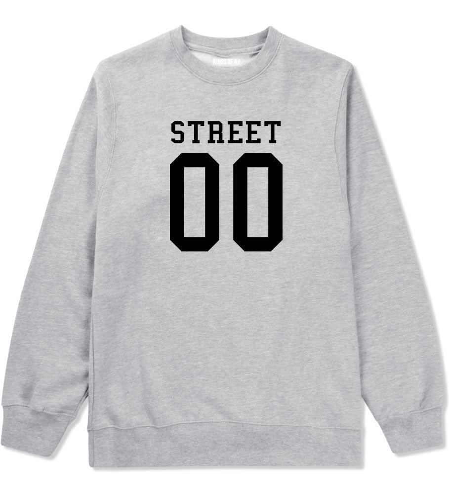 Street Team 00 Jersey Crewneck Sweatshirt in Grey By Kings Of NY