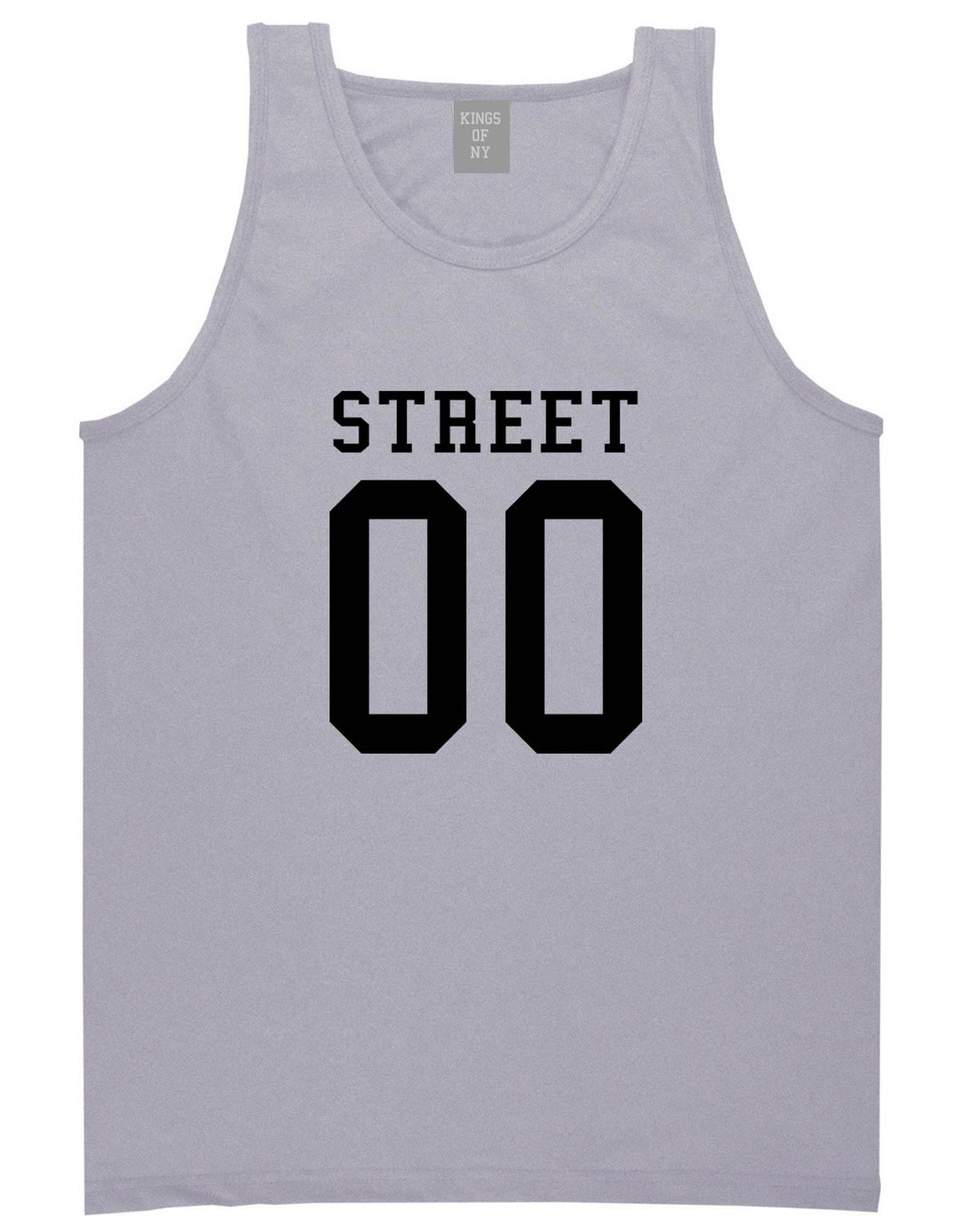 Street Team 00 Jersey Tank Top in Grey By Kings Of NY