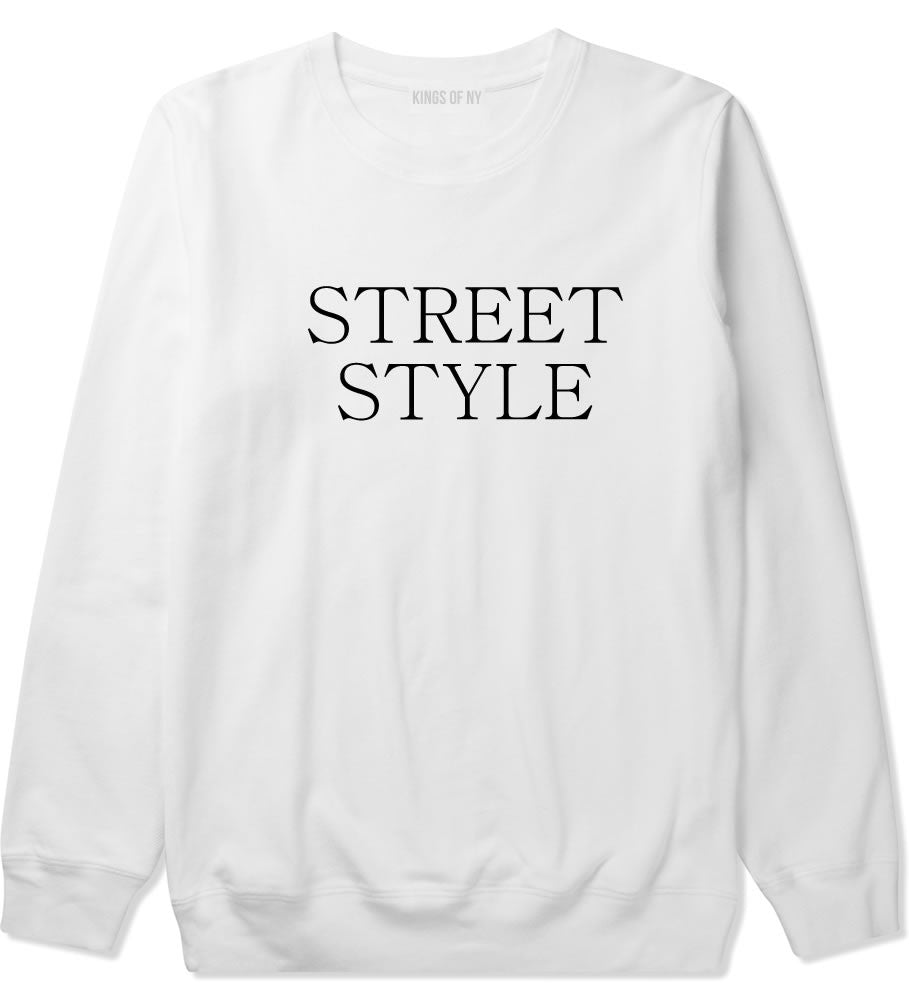 Street Style Photography Crewneck Sweatshirt in White by Kings Of NY