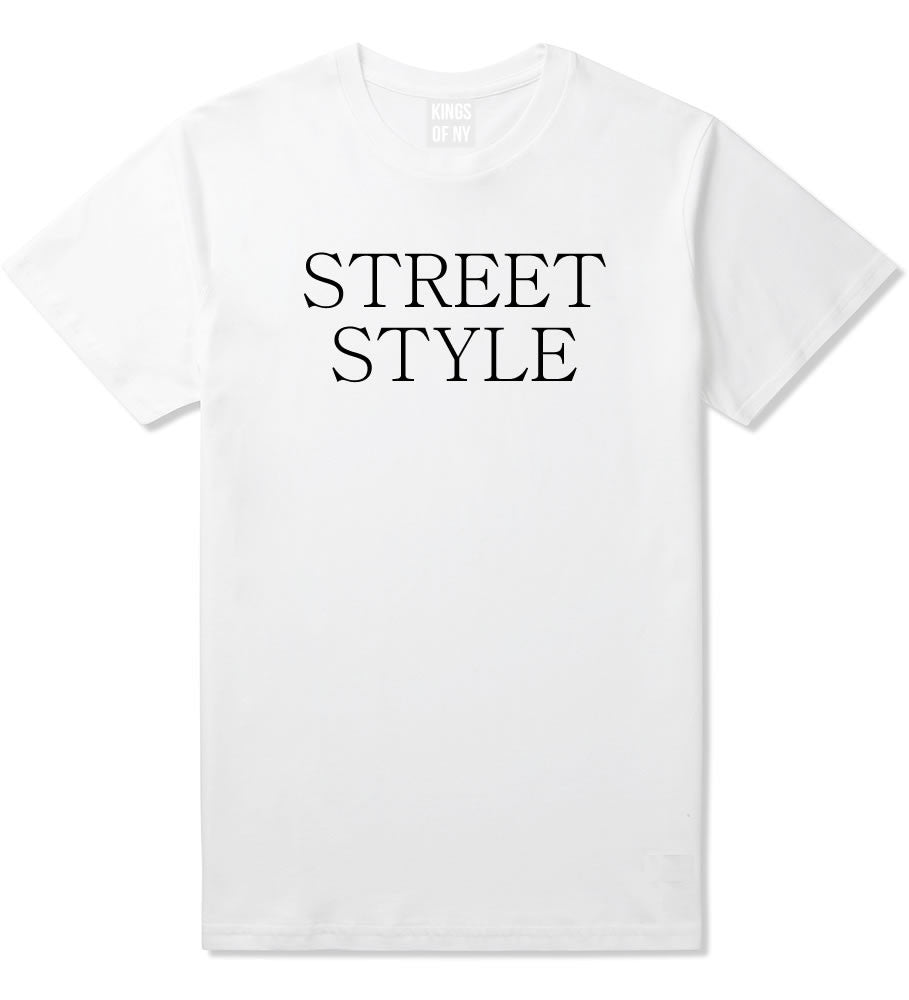Street Style Photography T-Shirt in White by Kings Of NY
