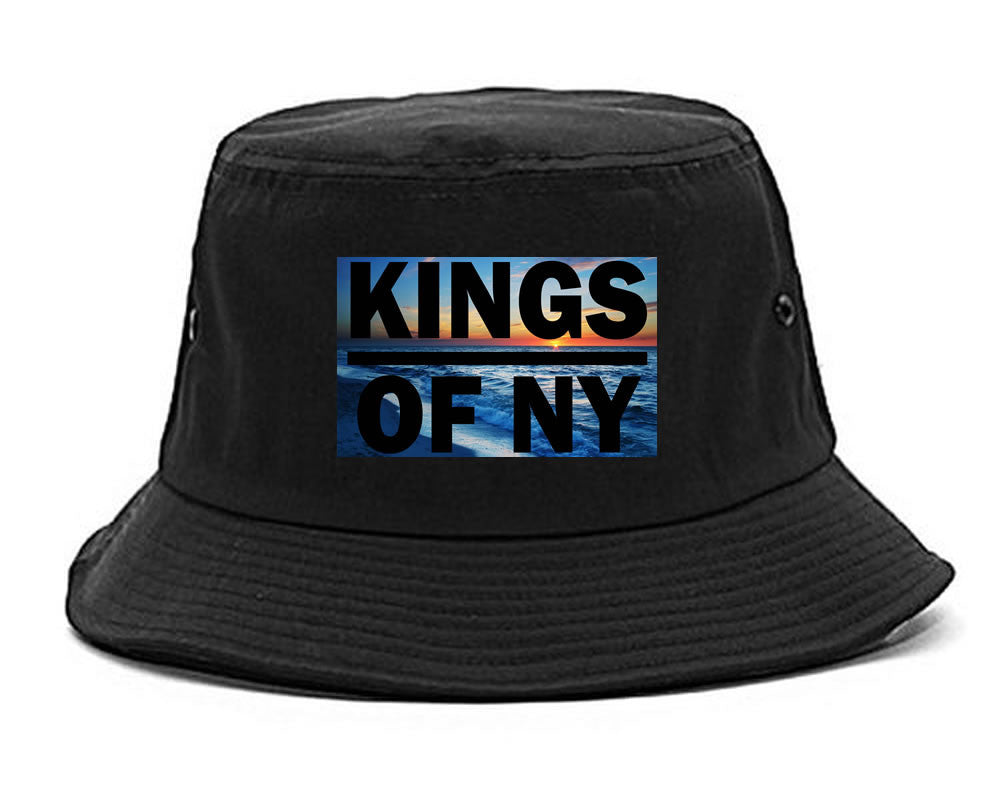 Sunset Logo Bucket Hat in Black by Kings Of NY