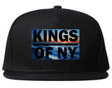 Sunset Logo Snapback Hat in Black by Kings Of NY