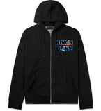 Sunset Logo Zip Up Hoodie Hoody in Black by Kings Of NY