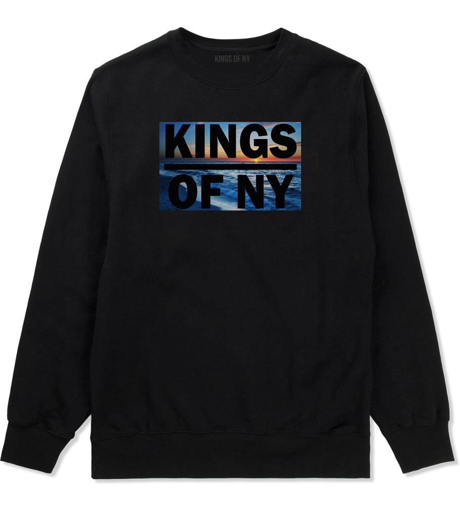 Sunset Logo Boys Kids Crewneck Sweatshirt in Black by Kings Of NY