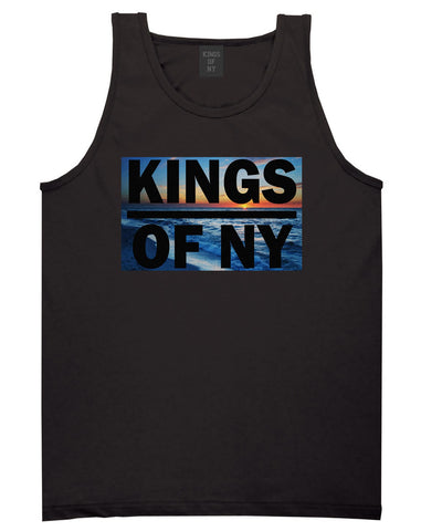 Sunset Logo Tank Top in Black by Kings Of NY