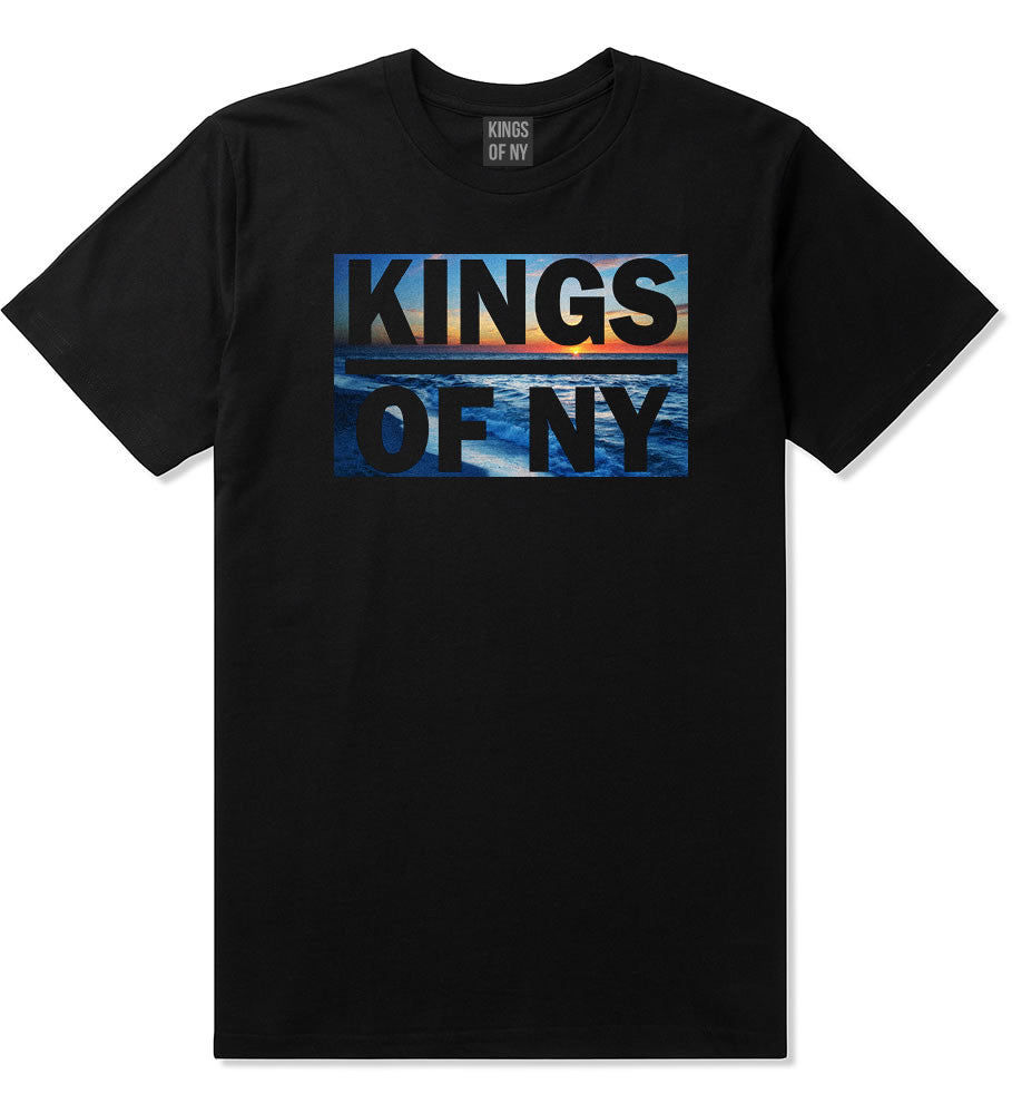 Sunset Logo Boys Kids T-Shirt in Black by Kings Of NY