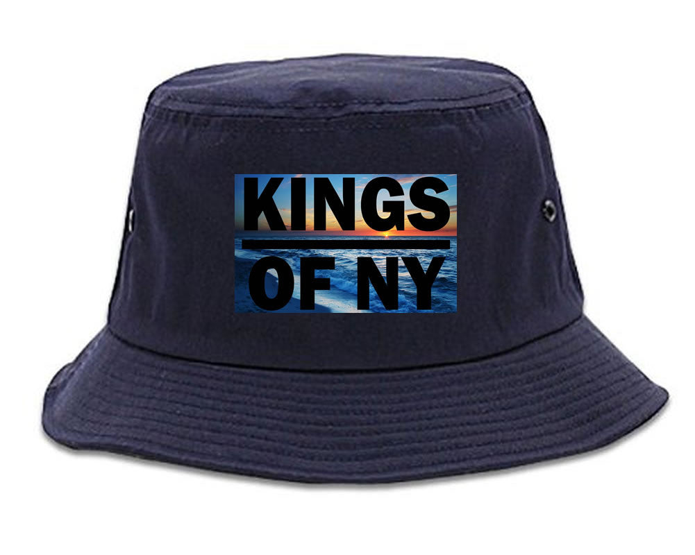 Sunset Logo Bucket Hat in Blue by Kings Of NY