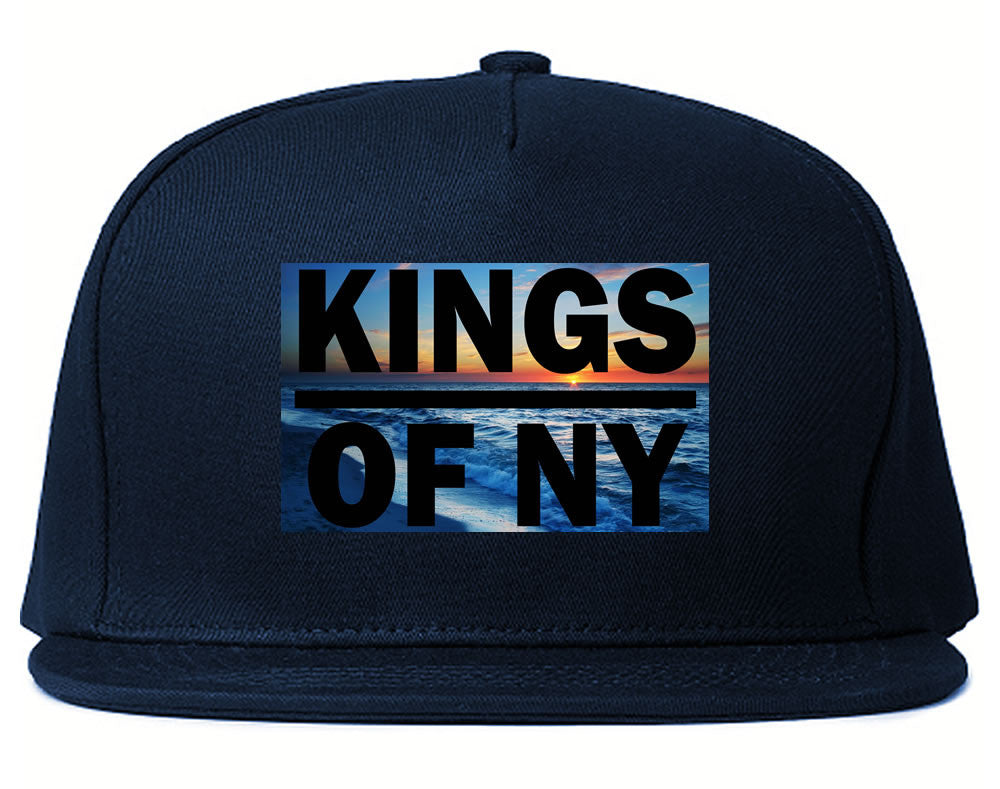 Sunset Logo Snapback Hat in Blue by Kings Of NY
