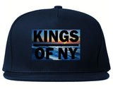 Sunset Logo Snapback Hat in Blue by Kings Of NY