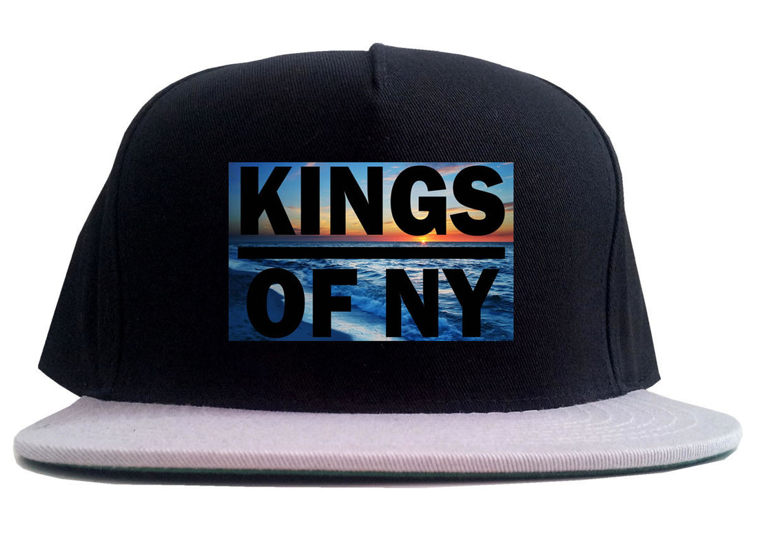 Sunset Logo 2 Tone Snapback Hat in Black and Grey by Kings Of NY