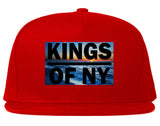 Sunset Logo Snapback Hat in Red by Kings Of NY