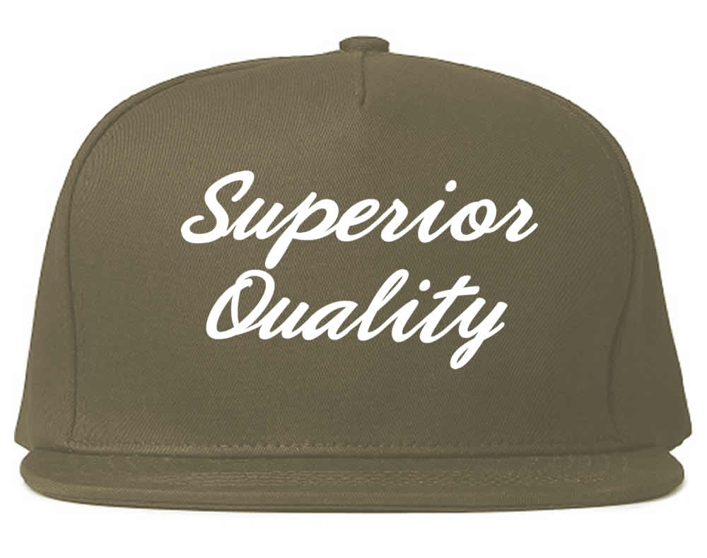 Superior Quality Script Mens Snapback Hat Grey