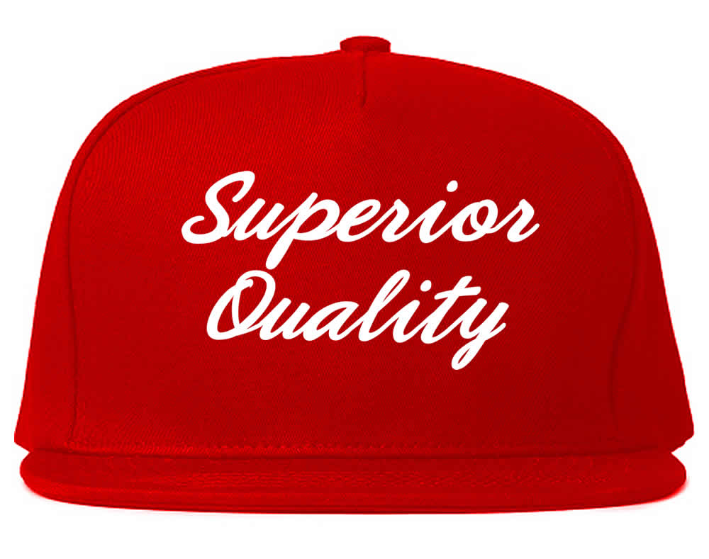 Superior Quality Script Mens Snapback Hat Red