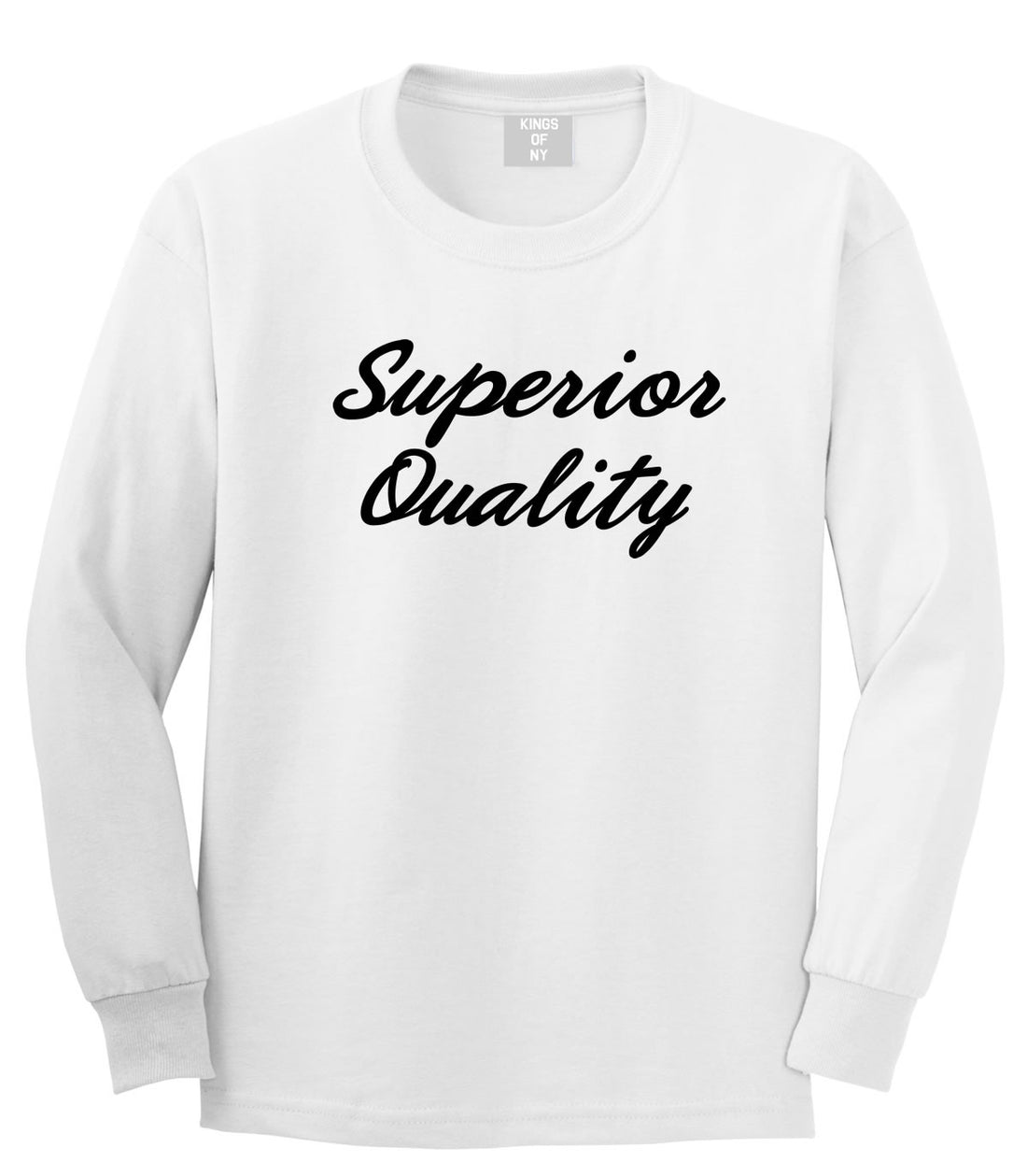 Kings Of NY Superior Quality Long Sleeve T-Shirt in White