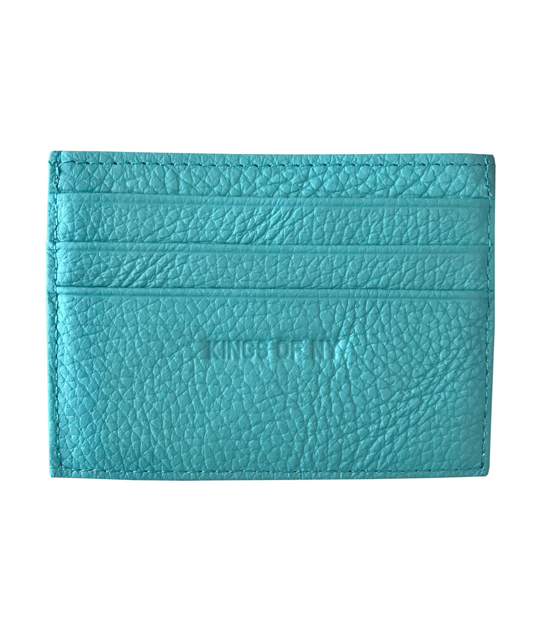 Kings Of NY Pebble Leather Card Holder Wallet Teal