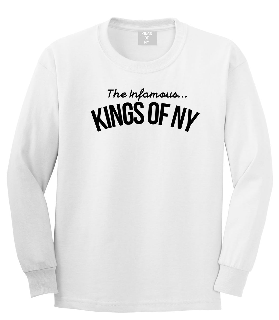 The Infamous Kings Of NY Long Sleeve T-Shirt in White By Kings Of NY