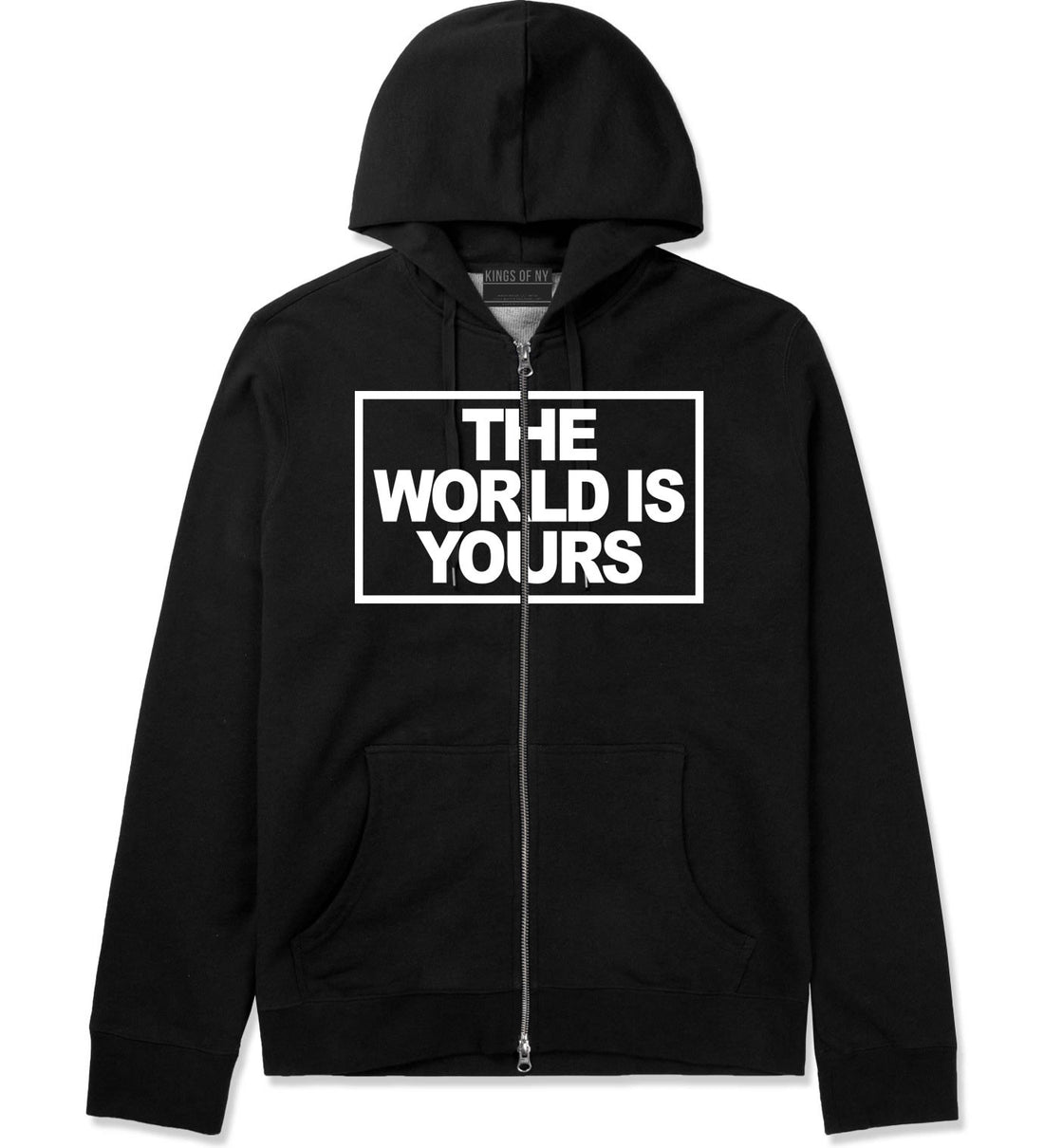 The World Is Yours Zip Up Hoodie in Black By Kings Of NY