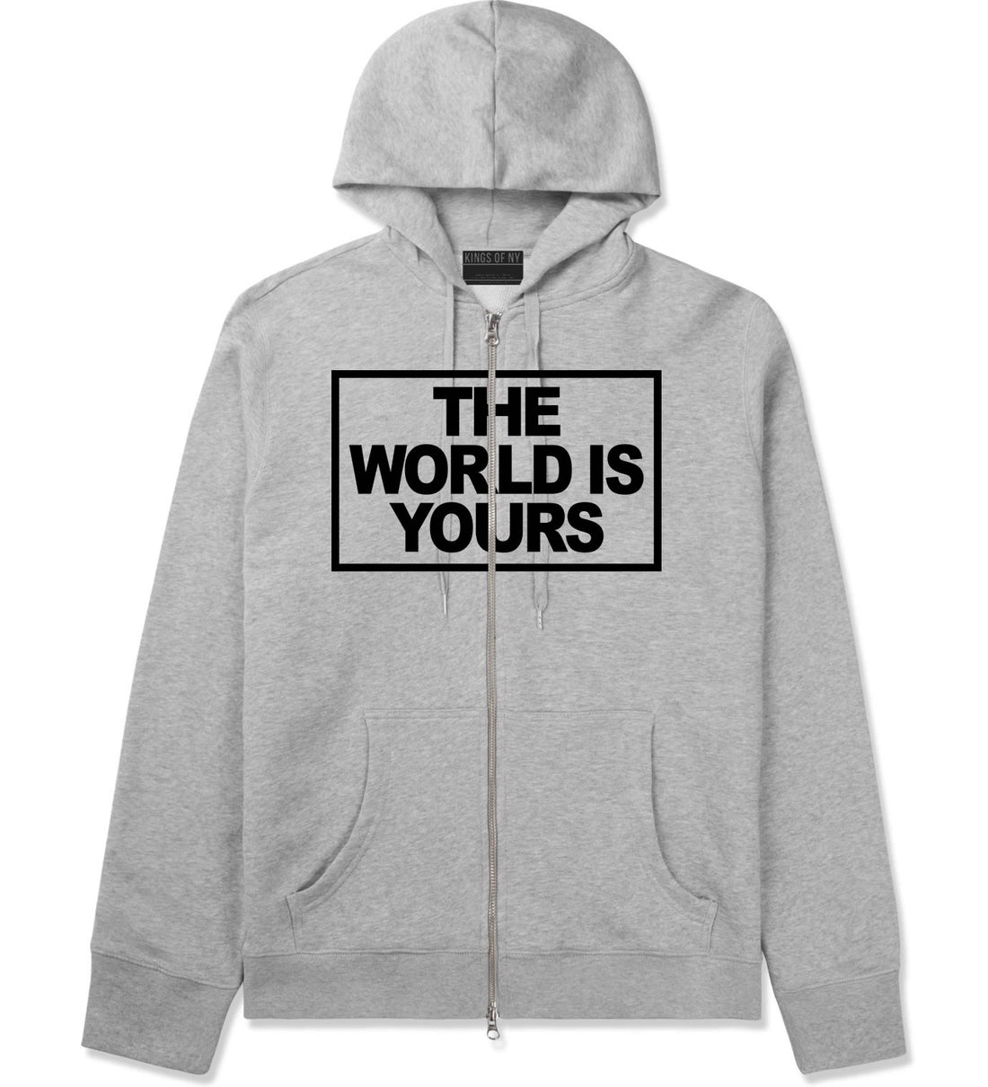 The World Is Yours Zip Up Hoodie in Grey By Kings Of NY