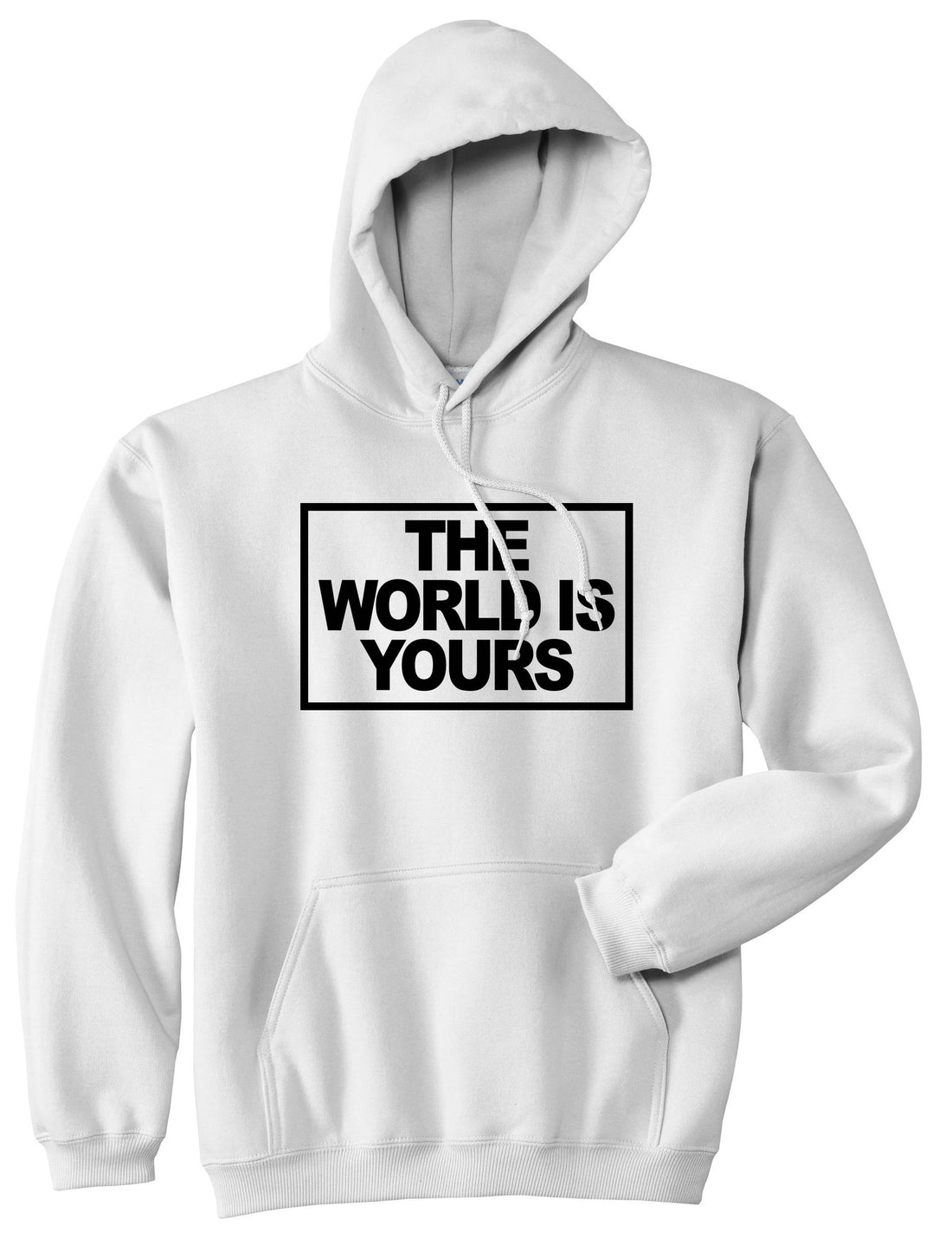 The World Is Yours Pullover Hoodie in White By Kings Of NY