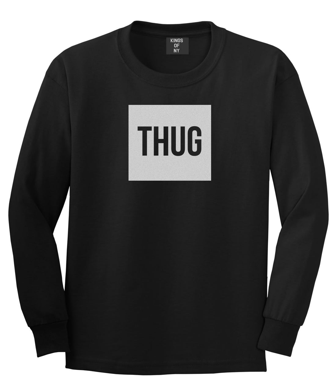 Thug Gangsta Box Logo Long Sleeve T-Shirt in Black by Kings Of NY