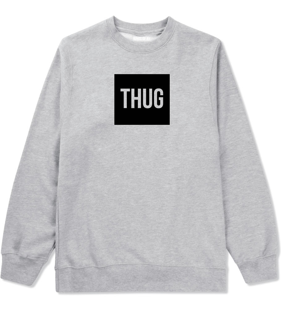 Thug Gangsta Box Logo Crewneck Sweatshirt in Grey by Kings Of NY