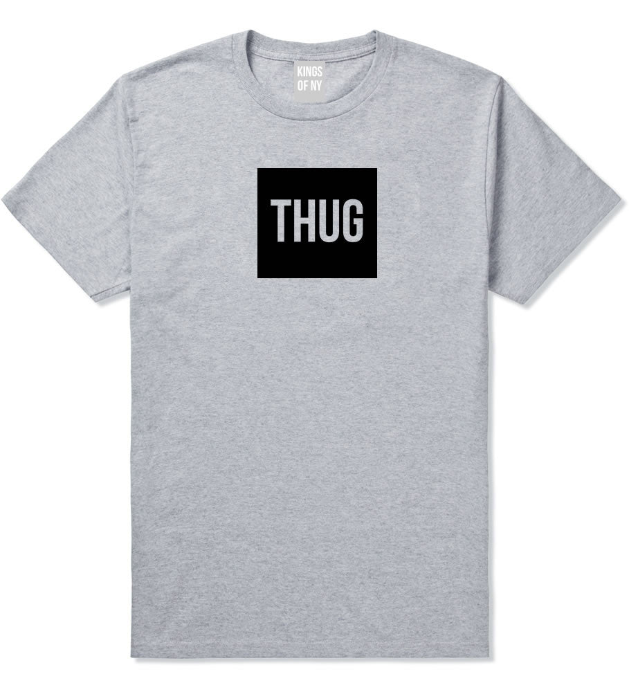 Thug Gangsta Box Logo T-Shirt in Grey by Kings Of NY