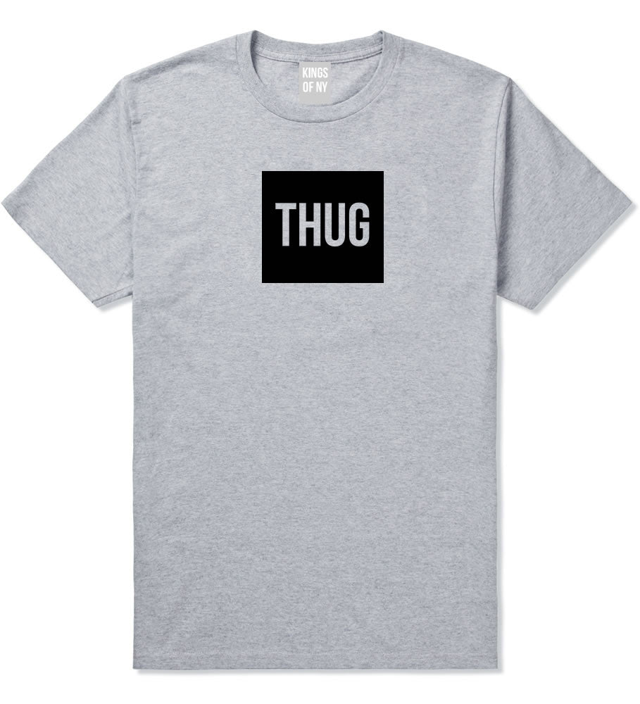 Thug Gangsta Box Logo Boys Kids T-Shirt in Grey by Kings Of NY