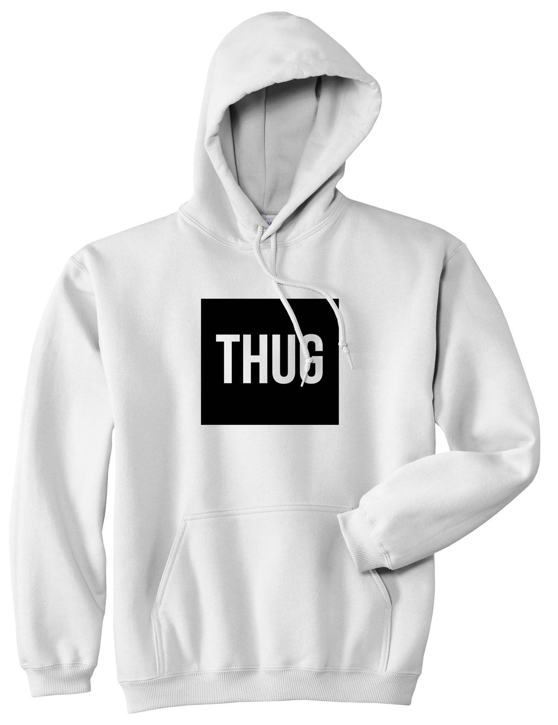 Thug Gangsta Box Logo Pullover Hoodie Hoody in White by Kings Of NY