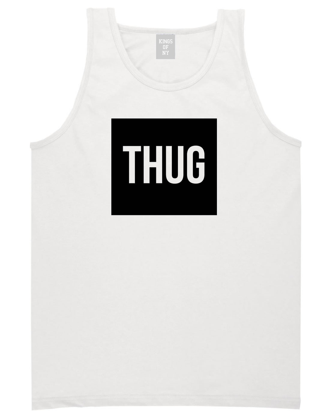 Thug Gangsta Box Logo Tank Top in White by Kings Of NY