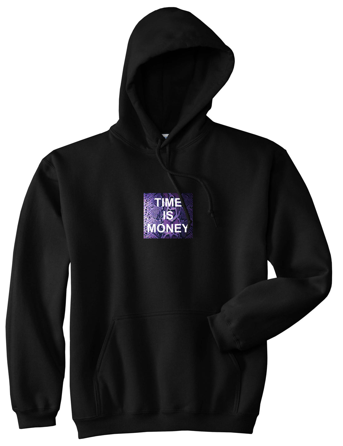 Time Is Money Snakesin Print Pullover Hoodie in Black By Kings Of NY