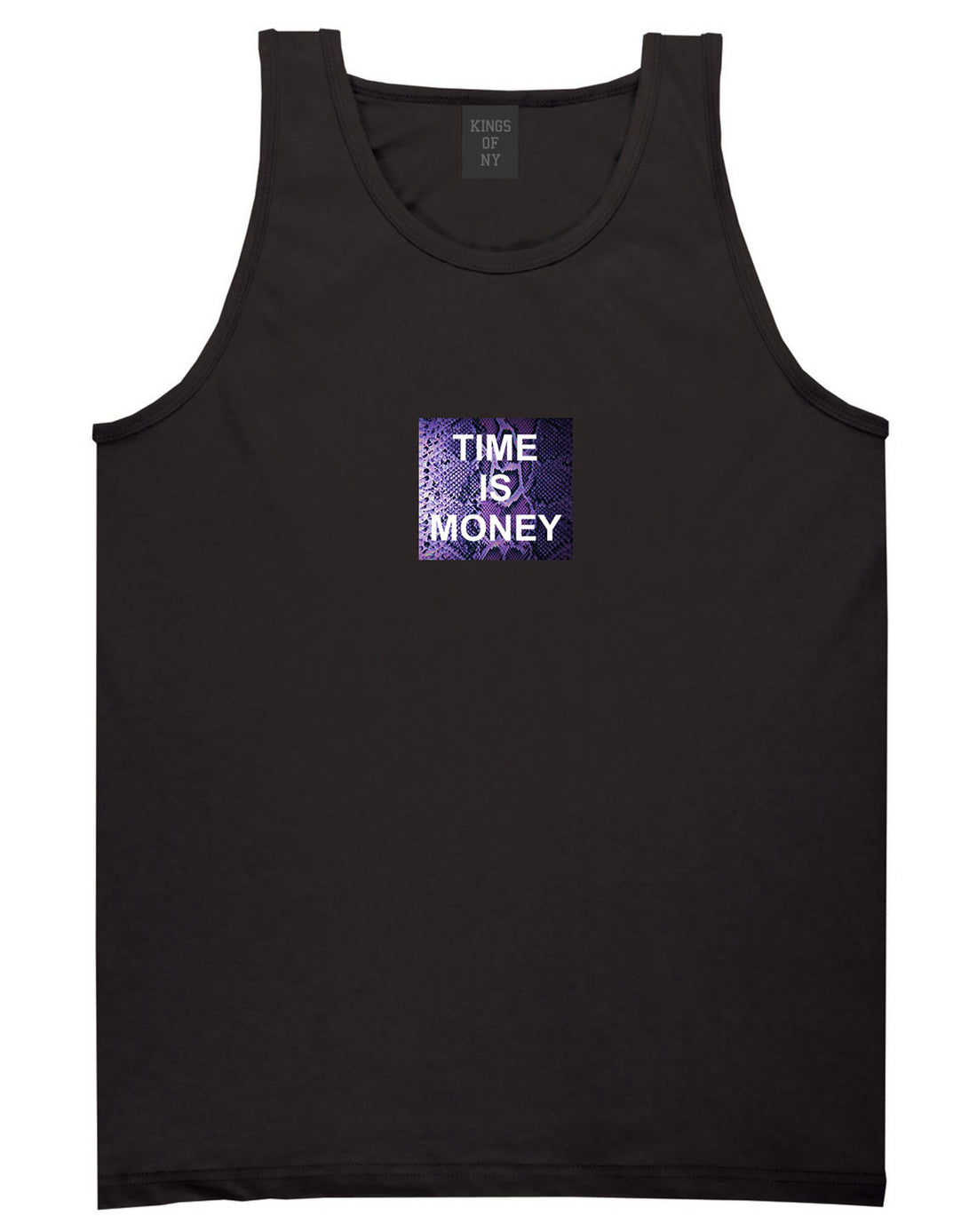 Time Is Money Snakesin Print Tank Top in Black By Kings Of NY
