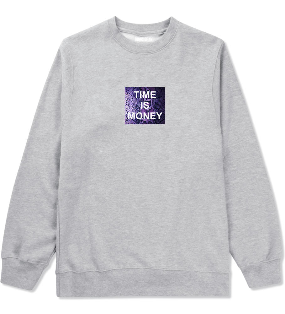Time Is Money Snakesin Print Boys Kids Crewneck Sweatshirt in Grey By Kings Of NY