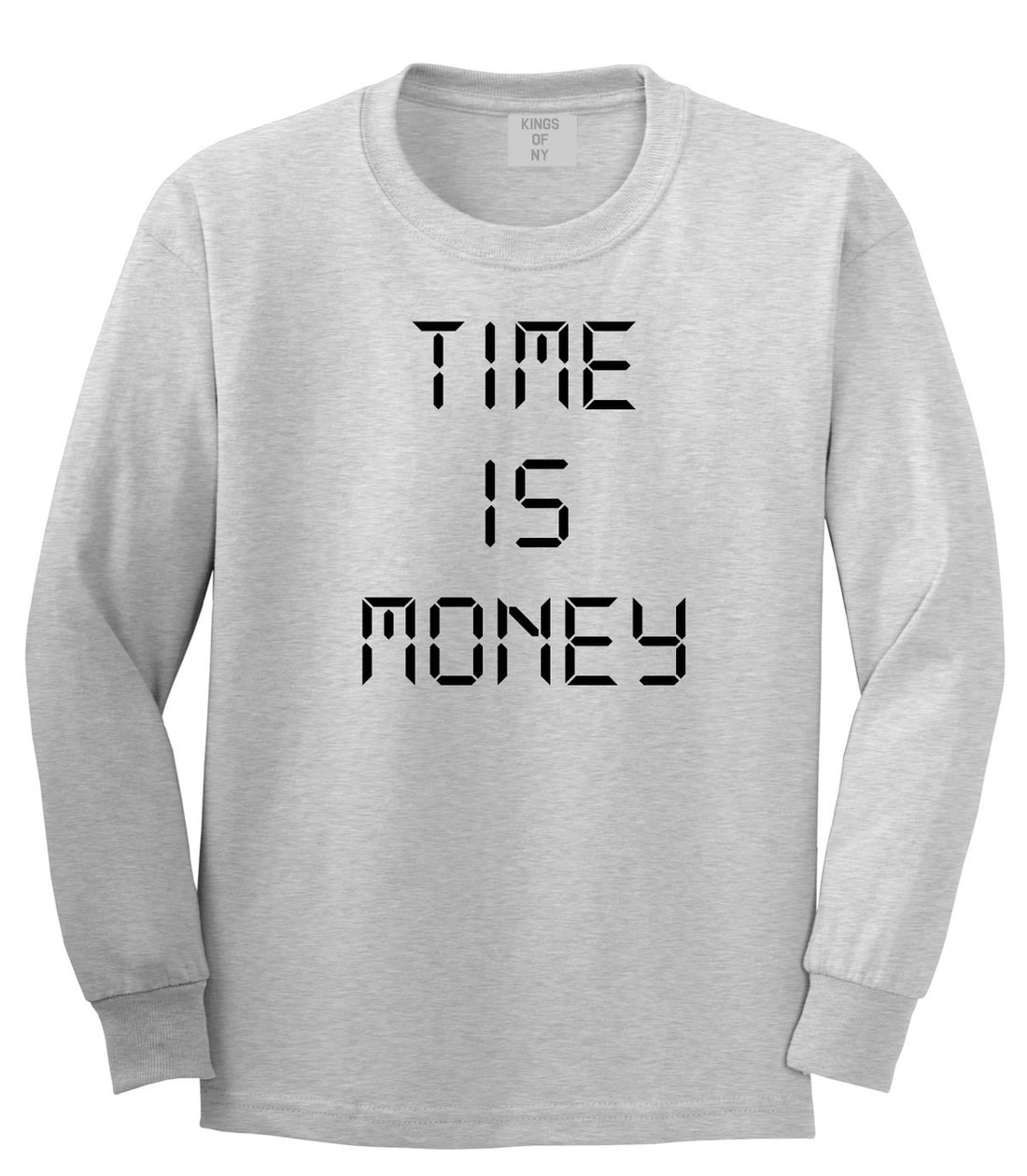 Time Is Money Long Sleeve T-Shirt in Grey By Kings Of NY