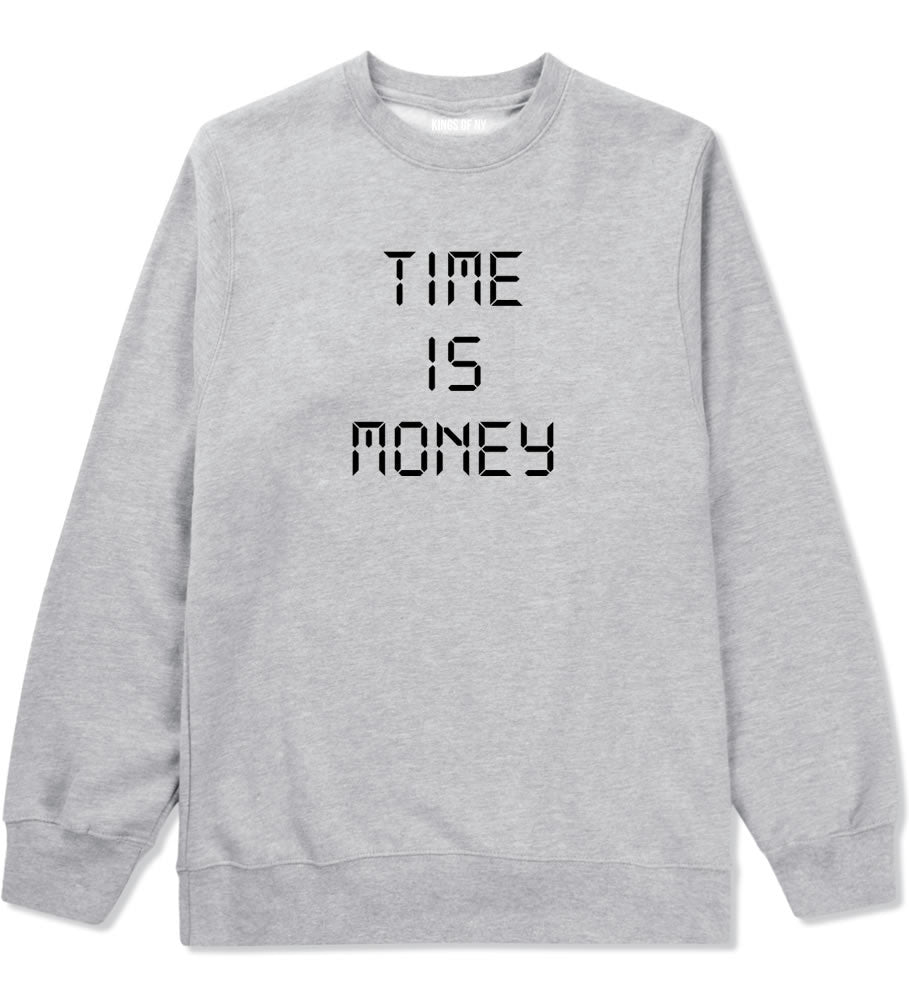 Time Is Money Crewneck Sweatshirt in Grey By Kings Of NY