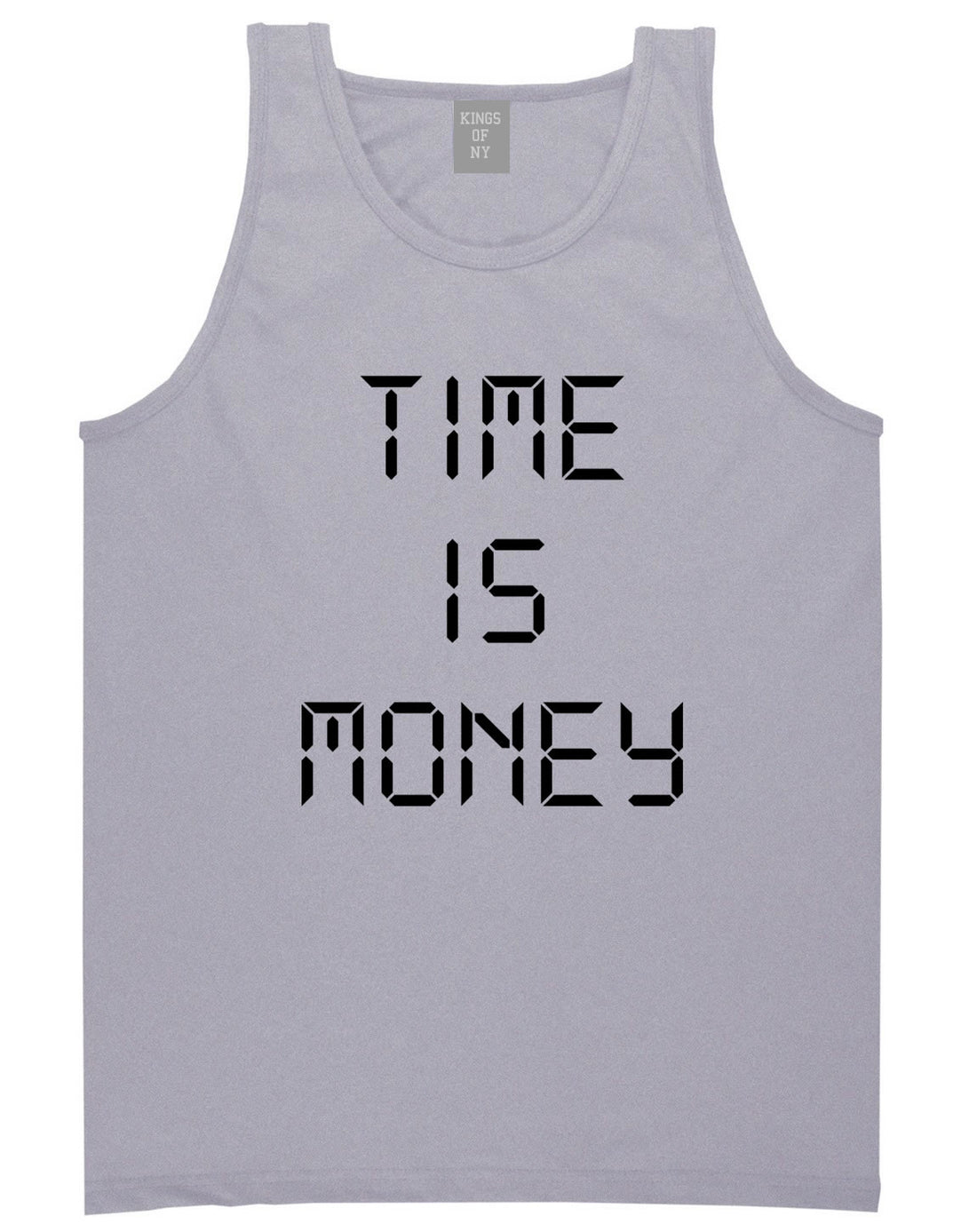 Time Is Money Tank Top in Grey By Kings Of NY