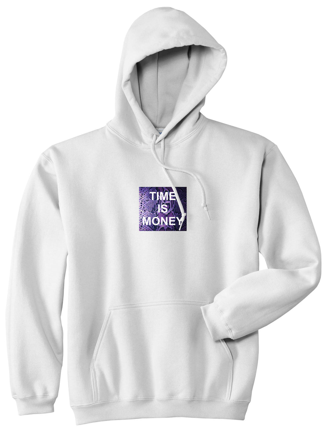 Time Is Money Snakesin Print Pullover Hoodie in White By Kings Of NY