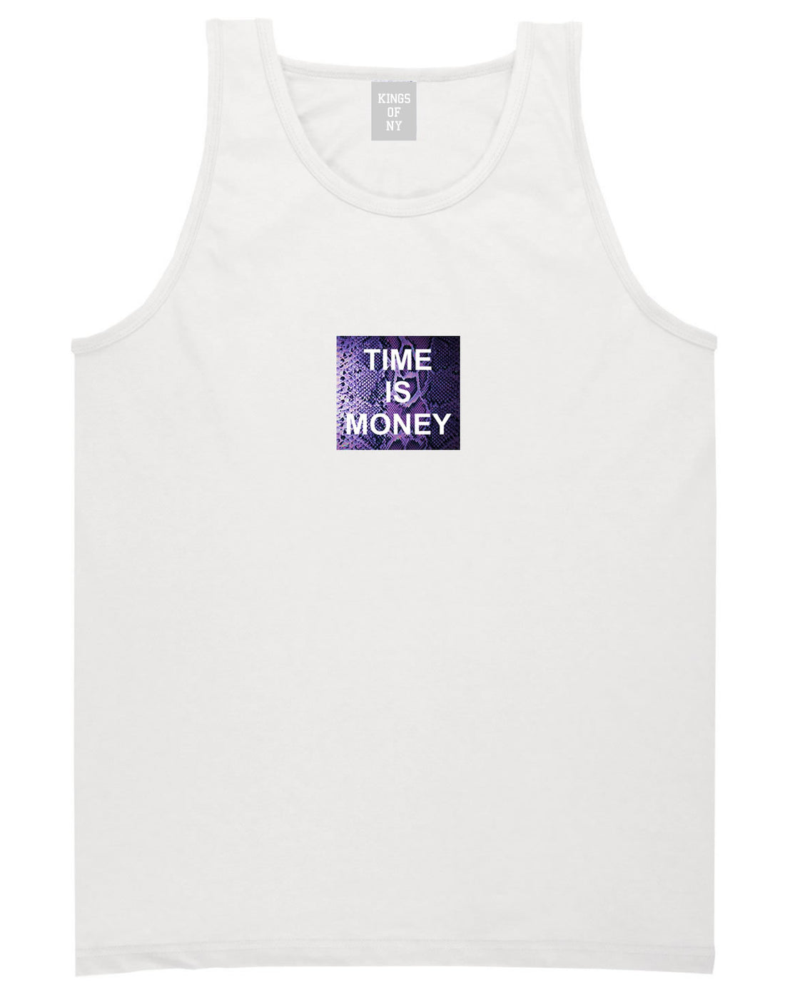Time Is Money Snakesin Print Tank Top in White By Kings Of NY