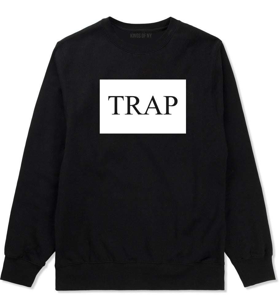 Trap Rectangle Logo Boys Kids Crewneck Sweatshirt in Black By Kings Of NY