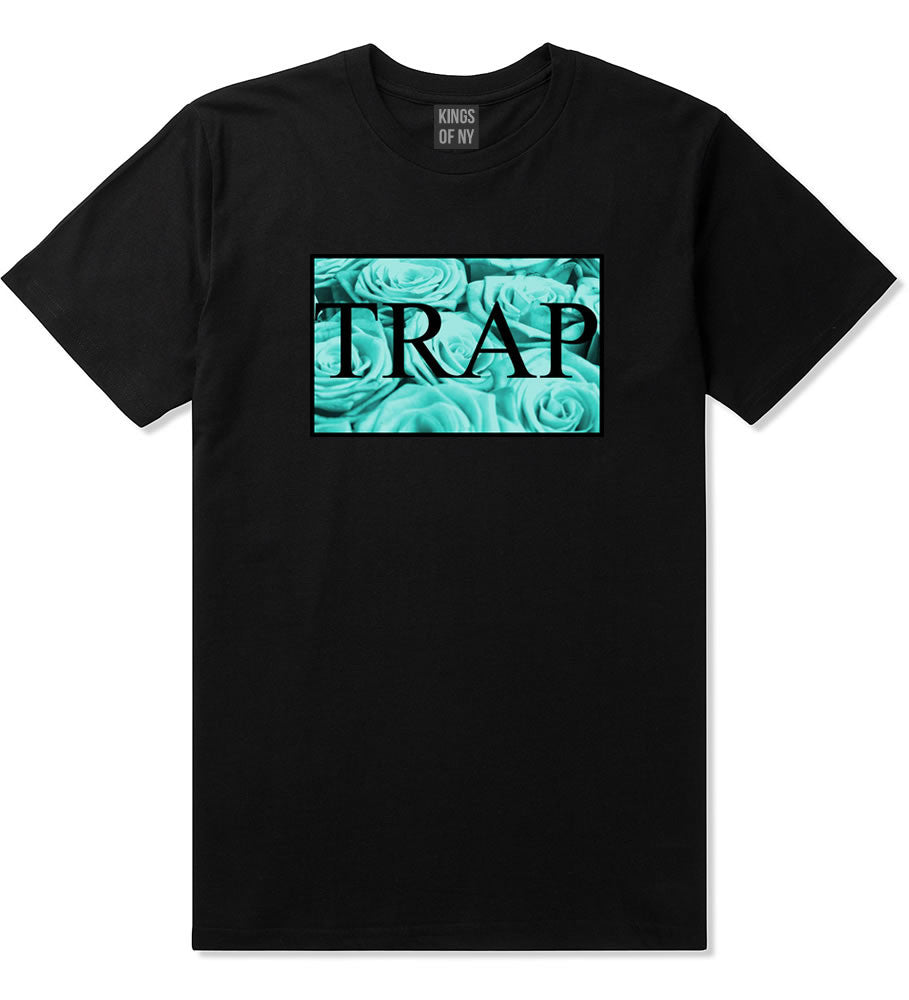 Trap Floral Style Hood Music Hood Dope T-Shirt In Black by Kings Of NY