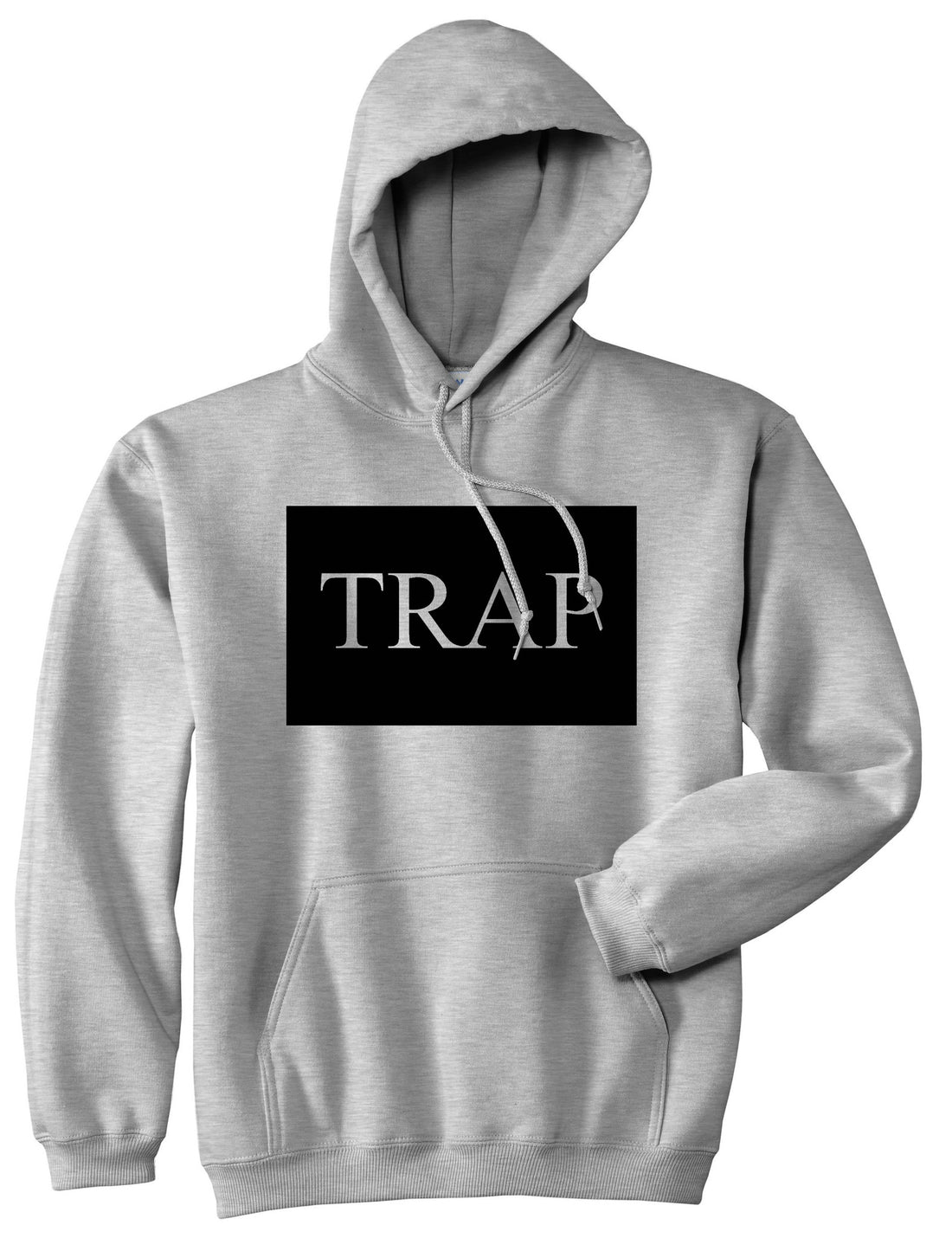Trap Rectangle Logo Pullover Hoodie in Grey By Kings Of NY