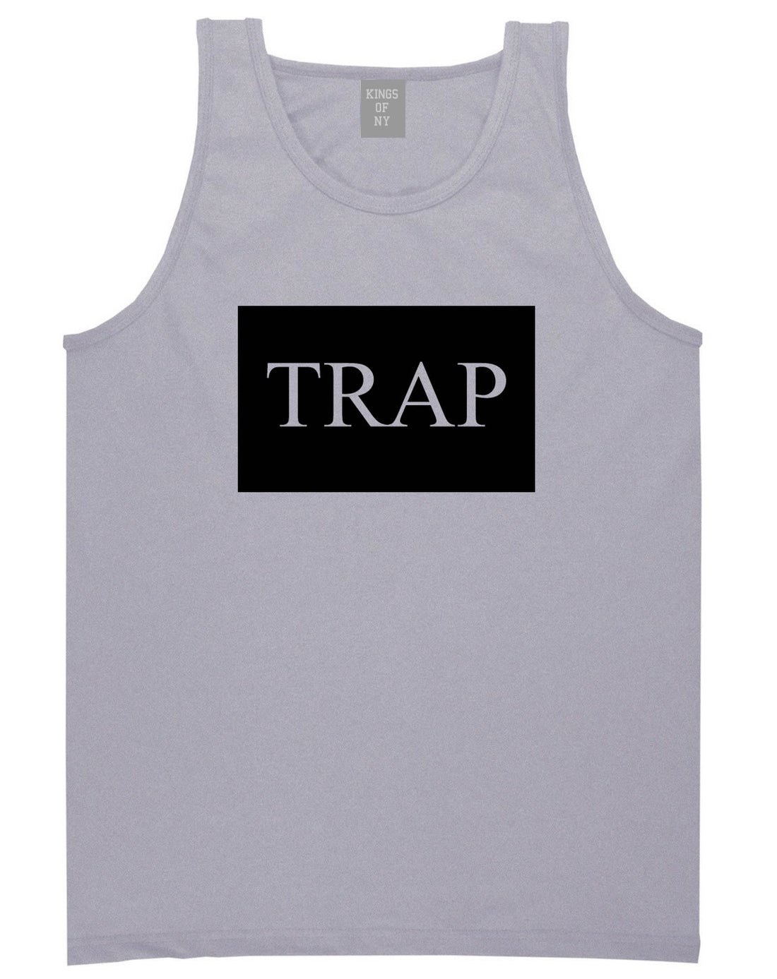 Trap Rectangle Logo Tank Top in Grey By Kings Of NY
