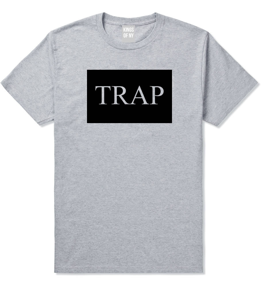 Trap Rectangle Logo Boys Kids T-Shirt in Grey By Kings Of NY