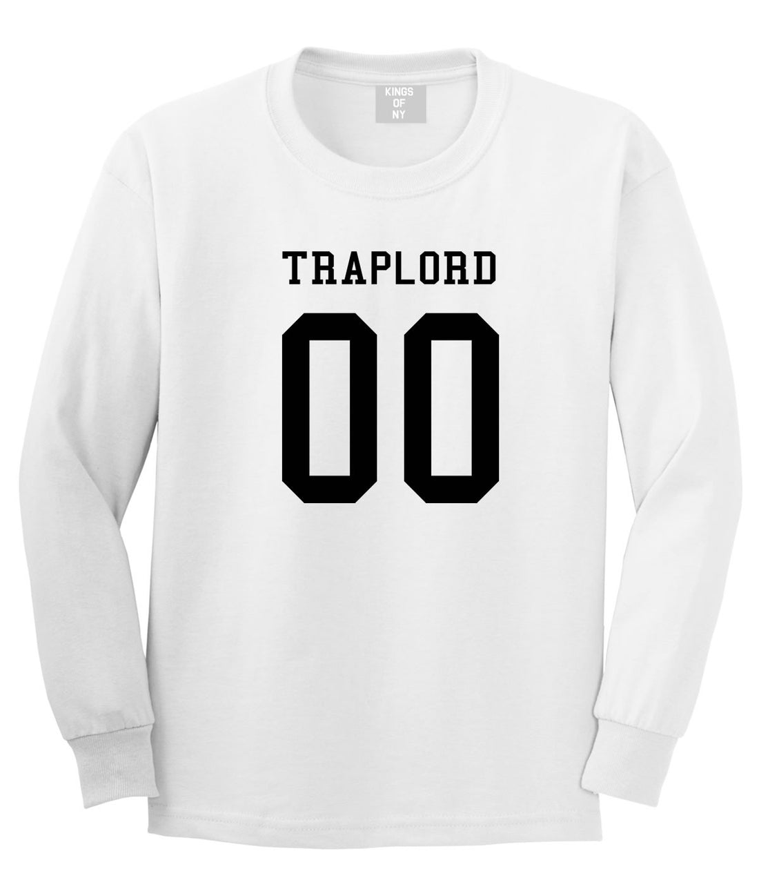 Traplord Team Jersey 00 Trap Lord Long Sleeve T-Shirt in White By Kings Of NY