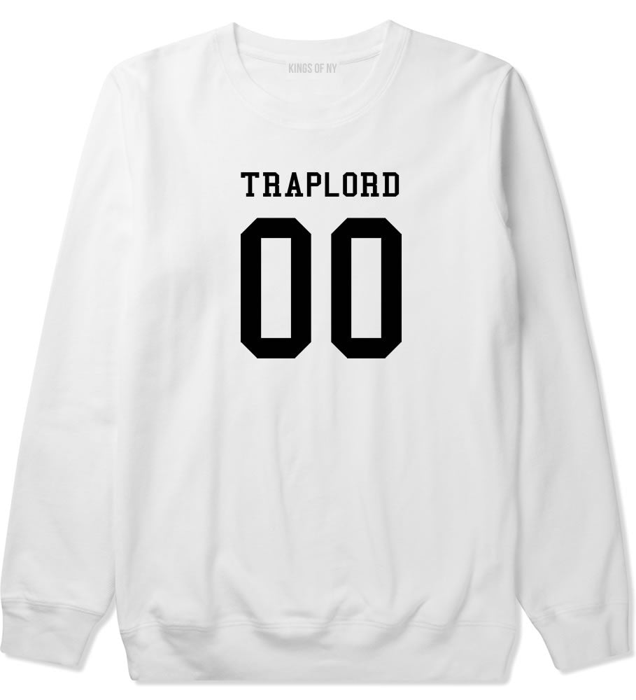 Traplord Team Jersey 00 Trap Lord Crewneck Sweatshirt in White By Kings Of NY