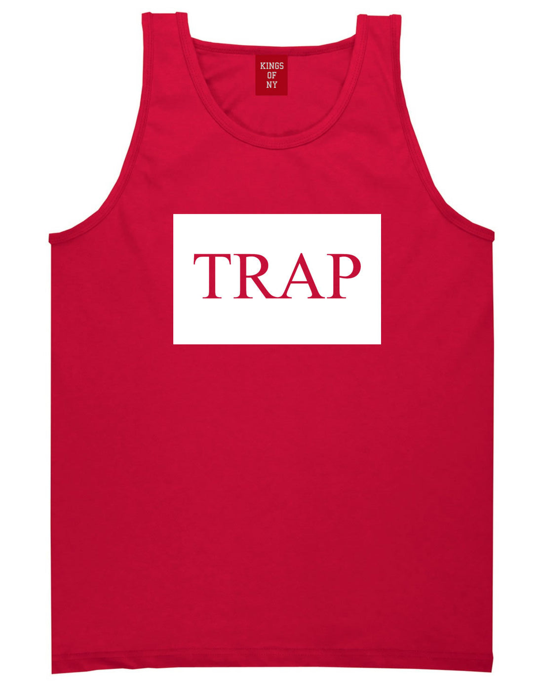 Trap Rectangle Logo Tank Top in Red By Kings Of NY